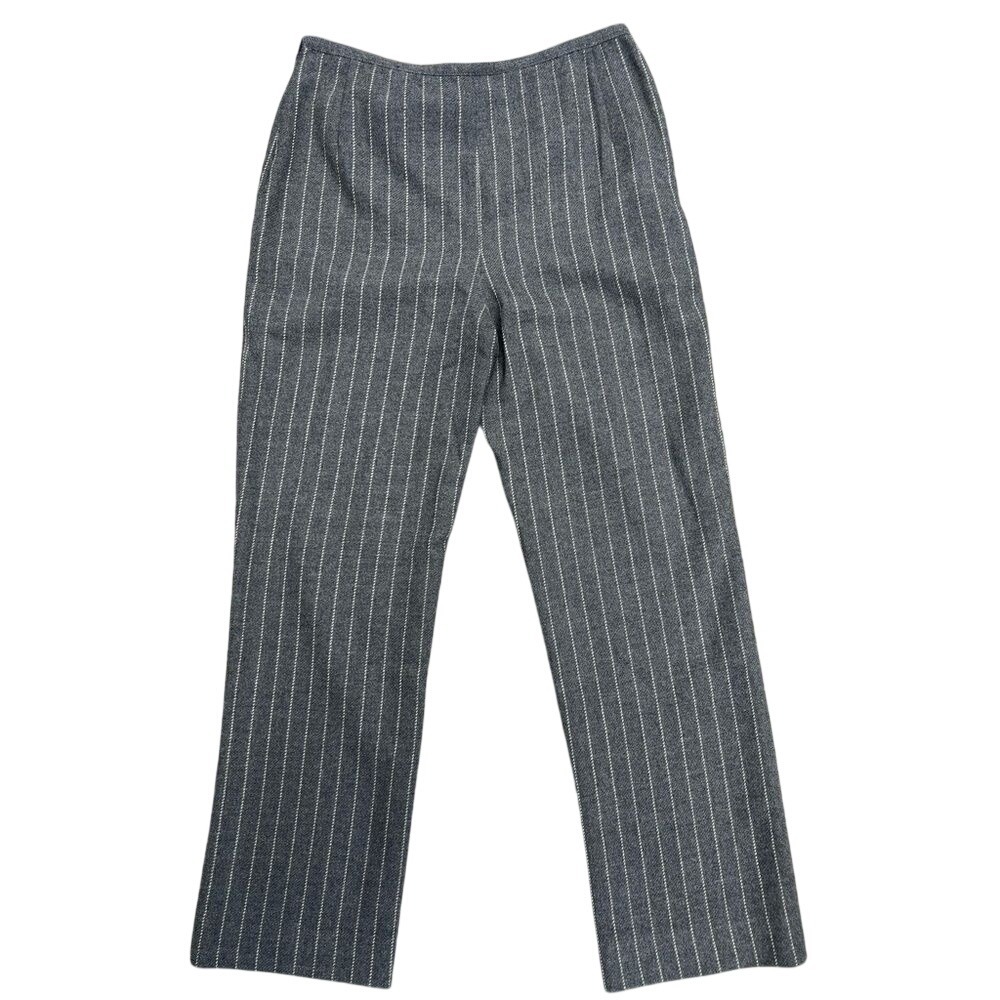 Valentino Miss V Vintage Trousers Gray Striped IT 46 / US 12
